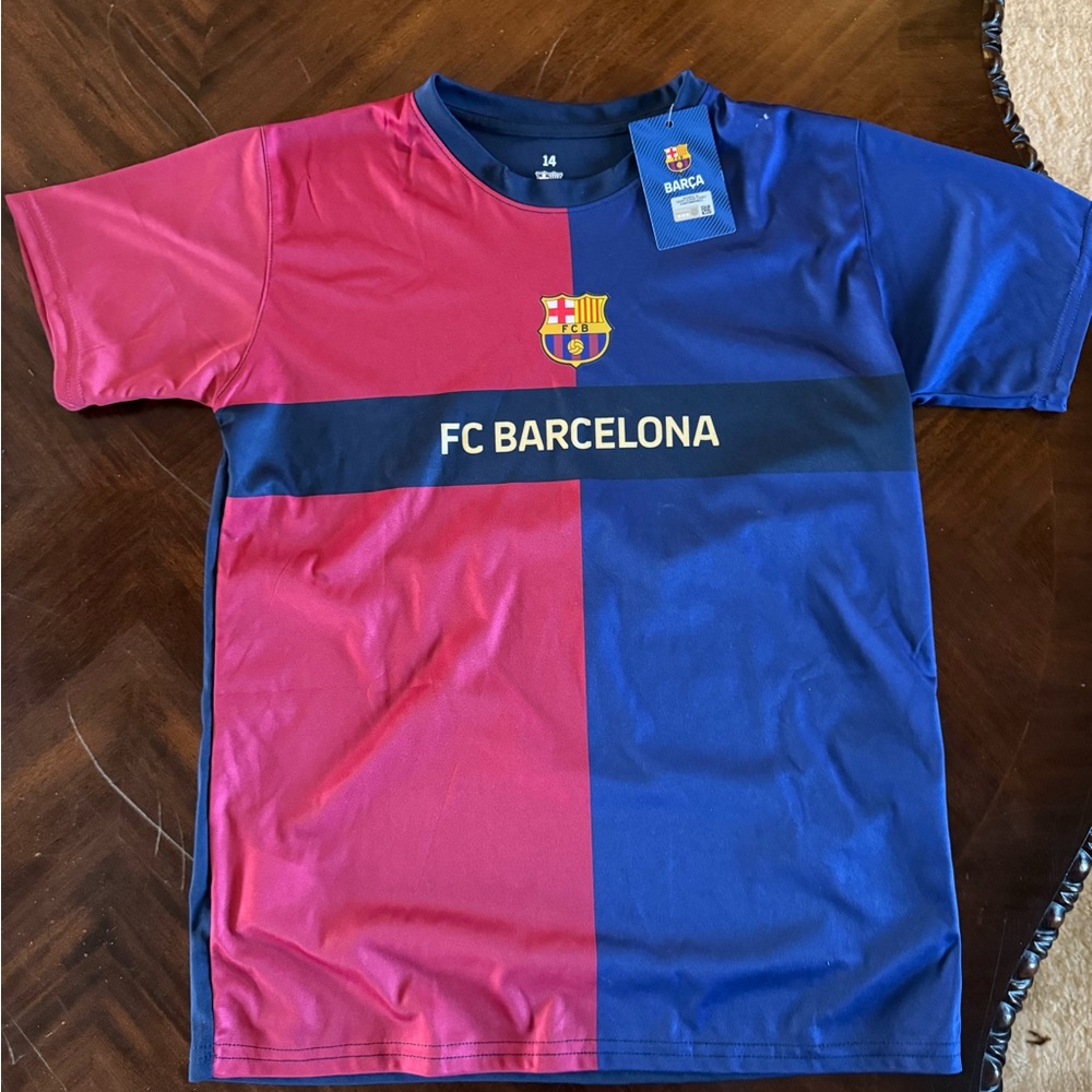 Barça Kids FC Barcelona Half-and-Half Red & Blue Soccer Jersey
